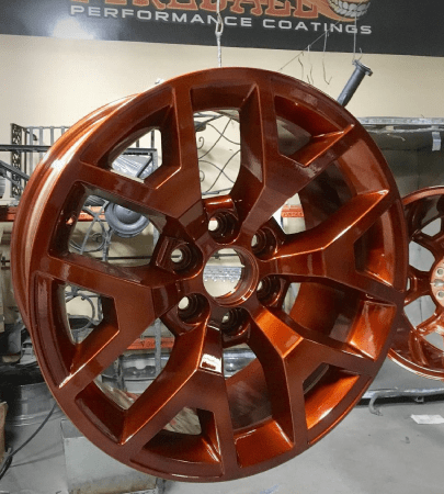 Wheel Rim Powder Coated with Candy Copper